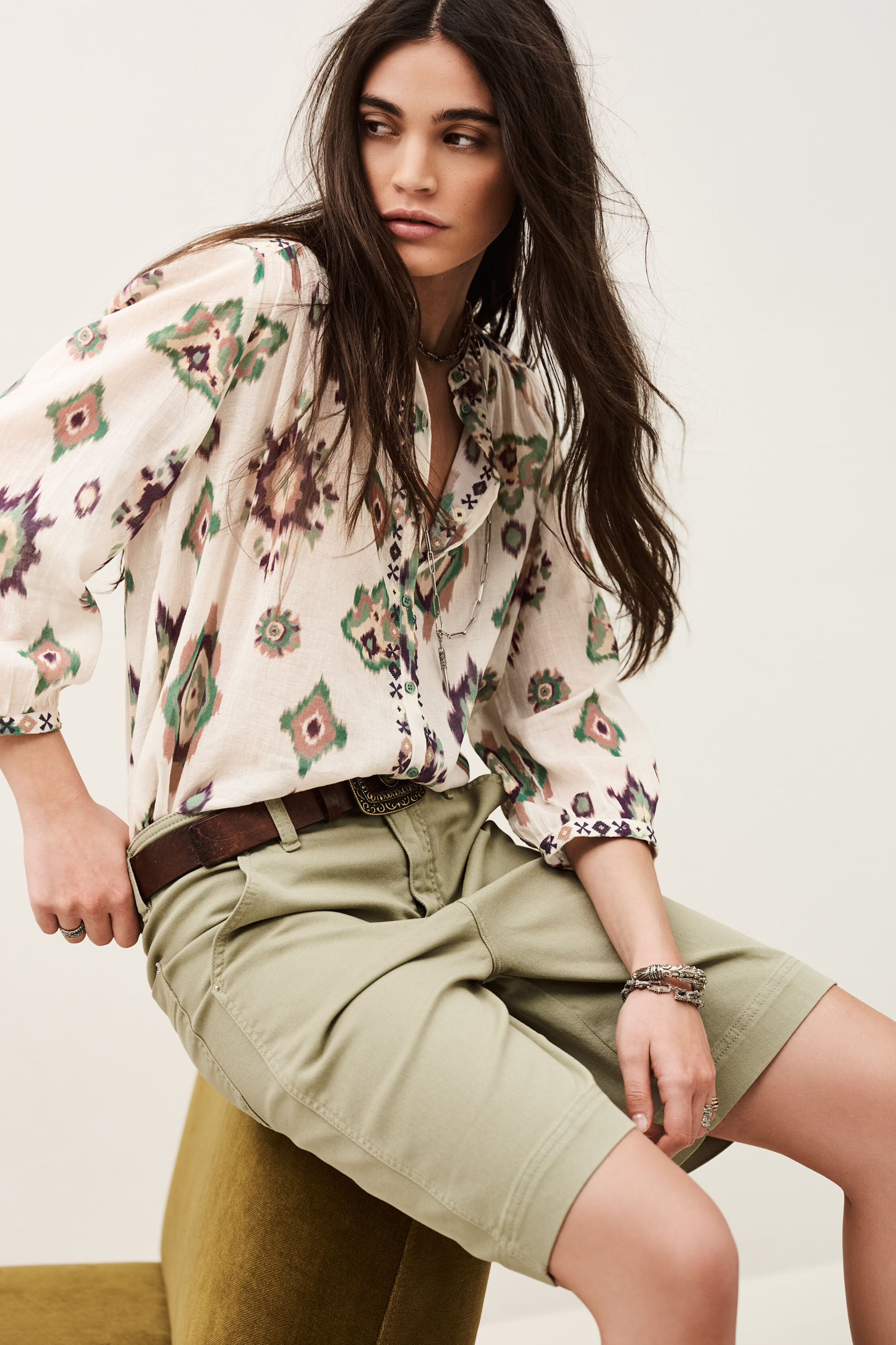 Blusa em algodão estampada