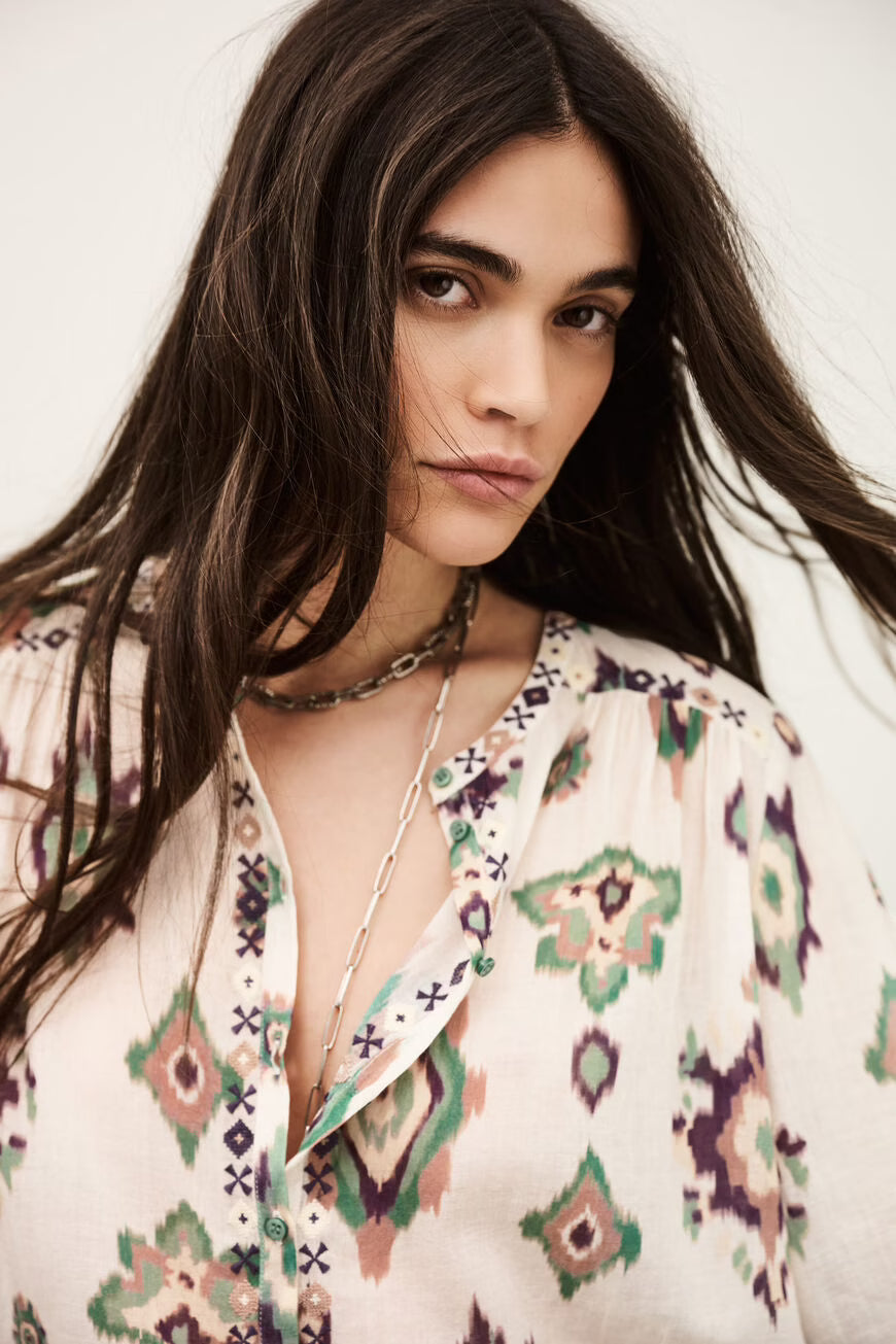 Blusa em algodão estampada