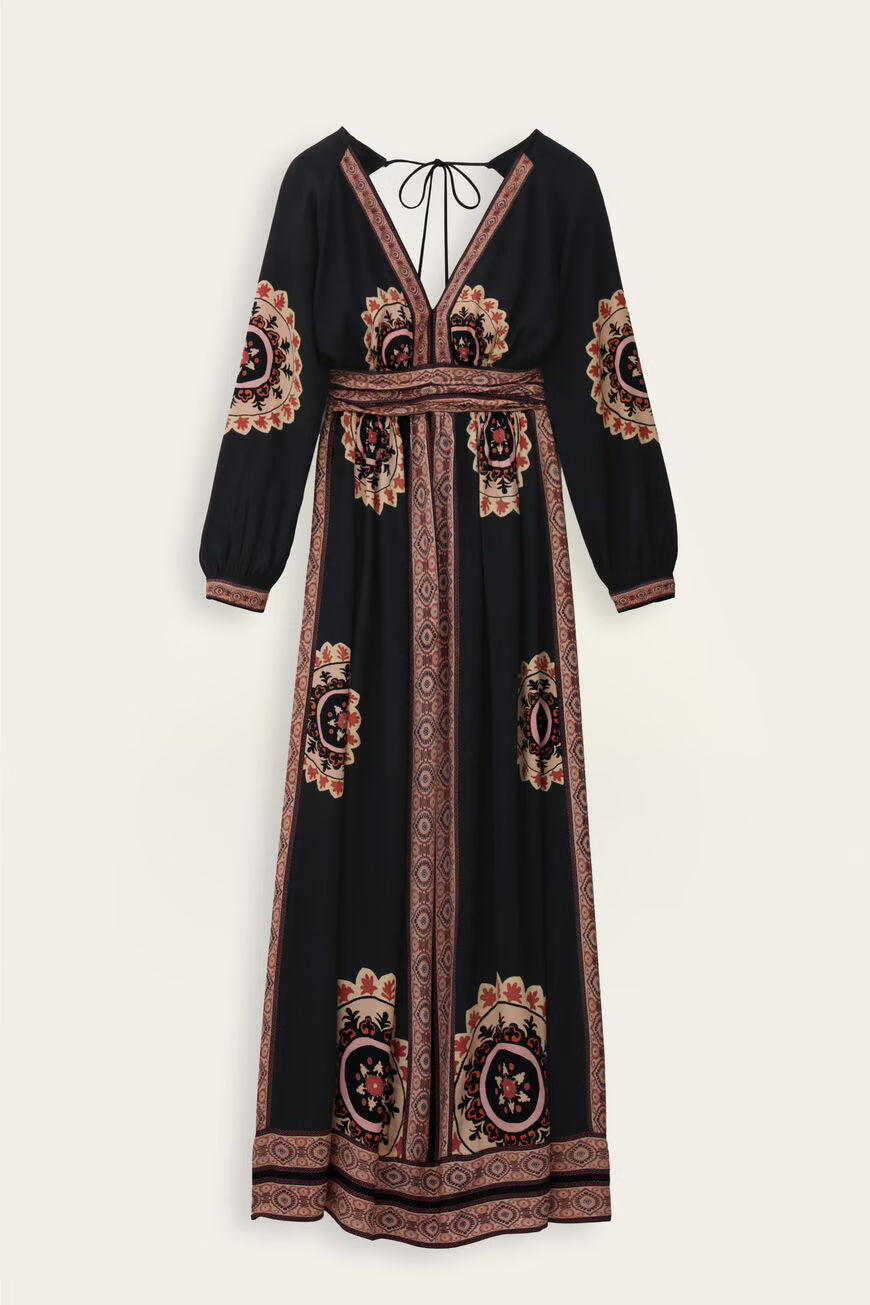 Vestido comprido estampado