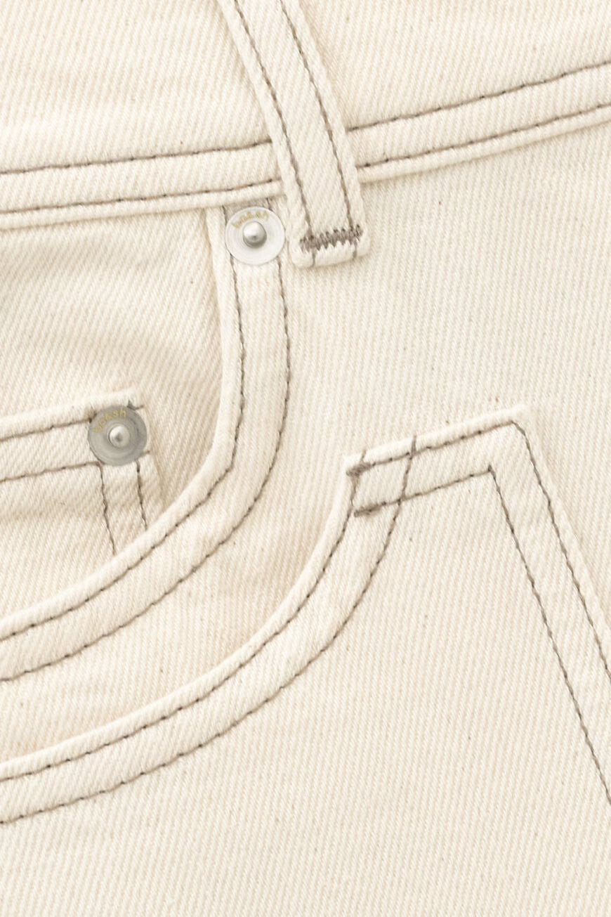 Calças denim de perna larga