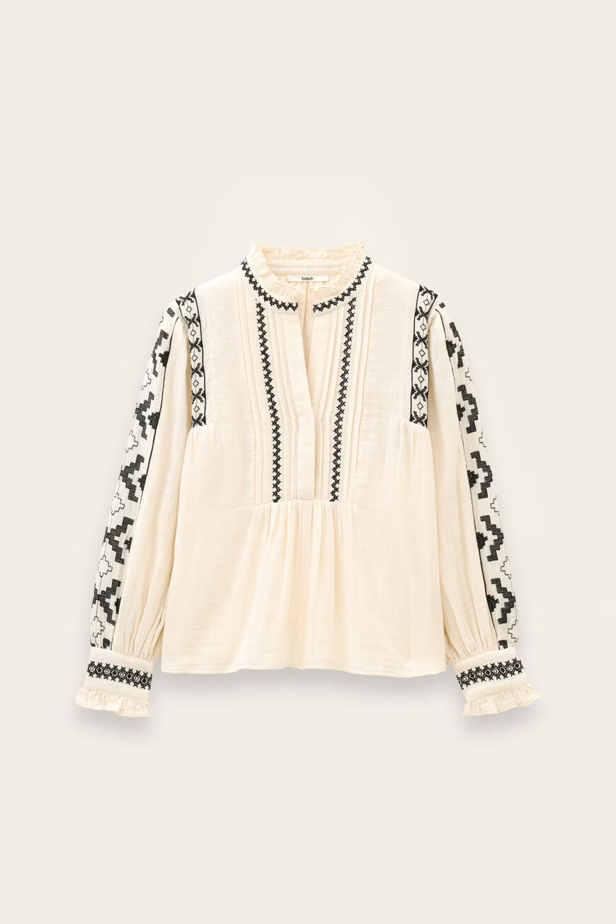 Blusa algodão com bordados