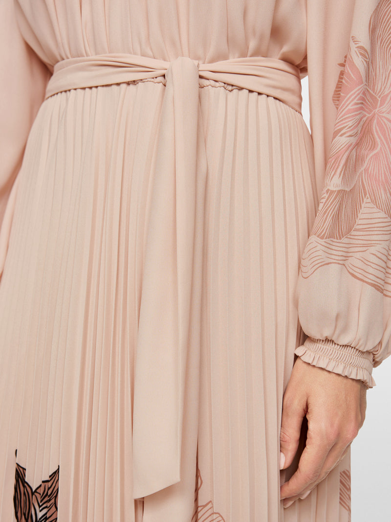 Vestido plissado com estampado floral