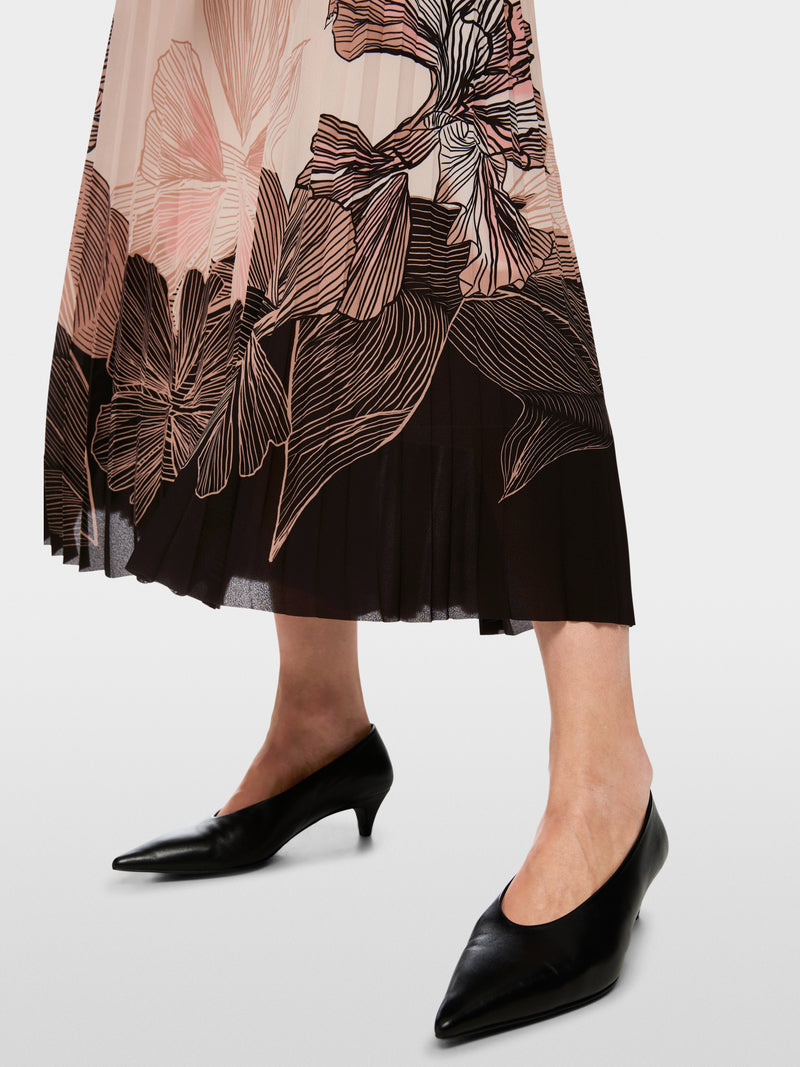 Vestido plissado com estampado floral