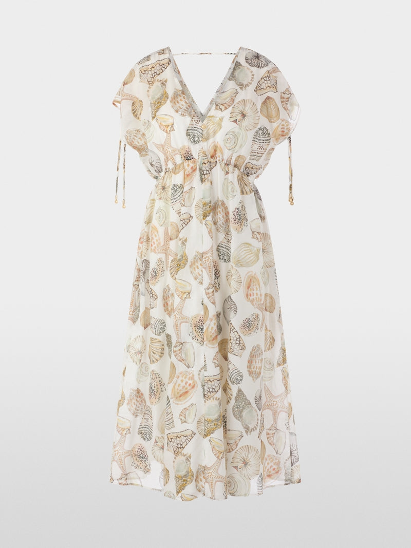 Vestido em mistura de algodão e seda