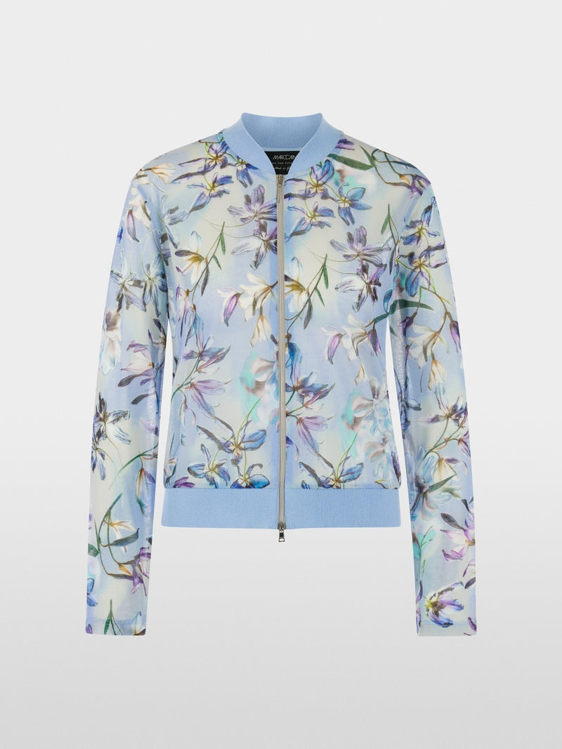 Casaco de malha estampado floral