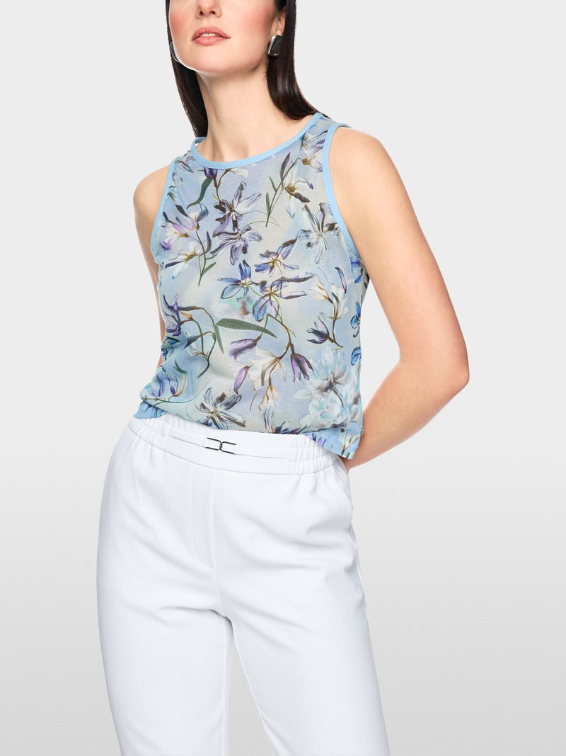 Top de malha estampado floral