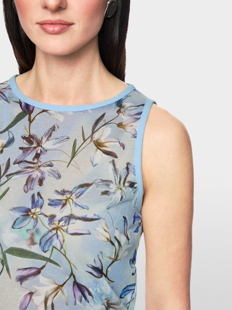 Top de malha estampado floral
