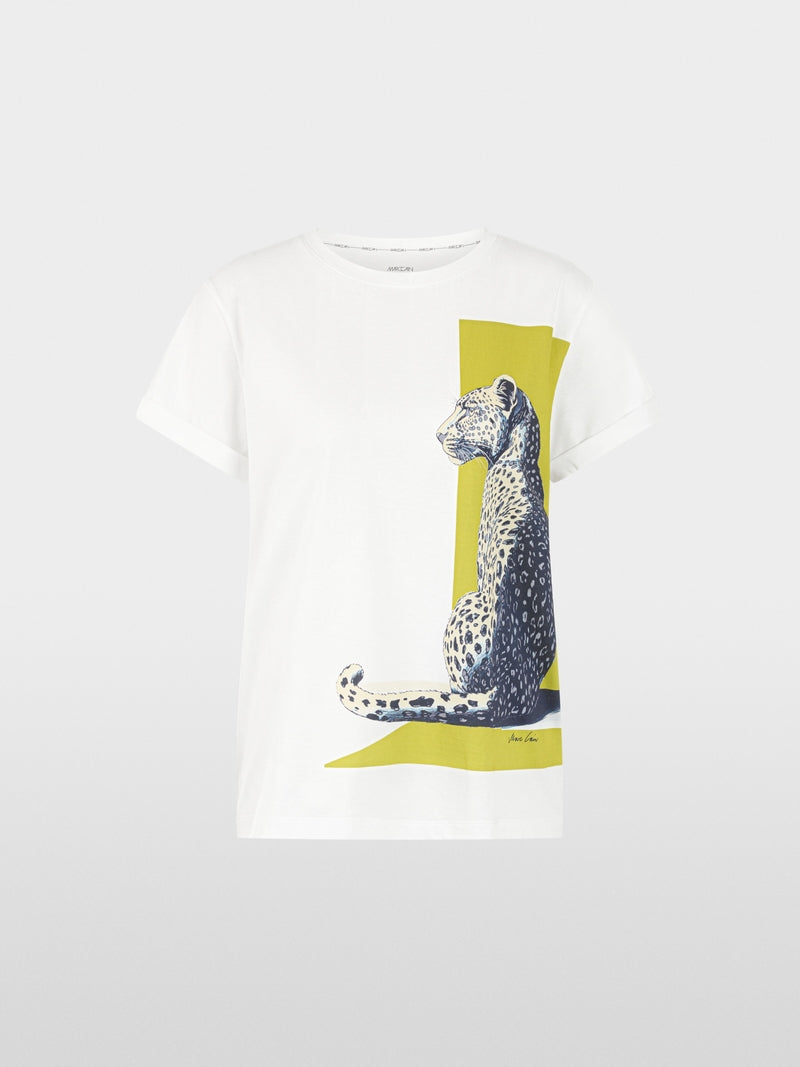 T-shirt em algodão com leopardo