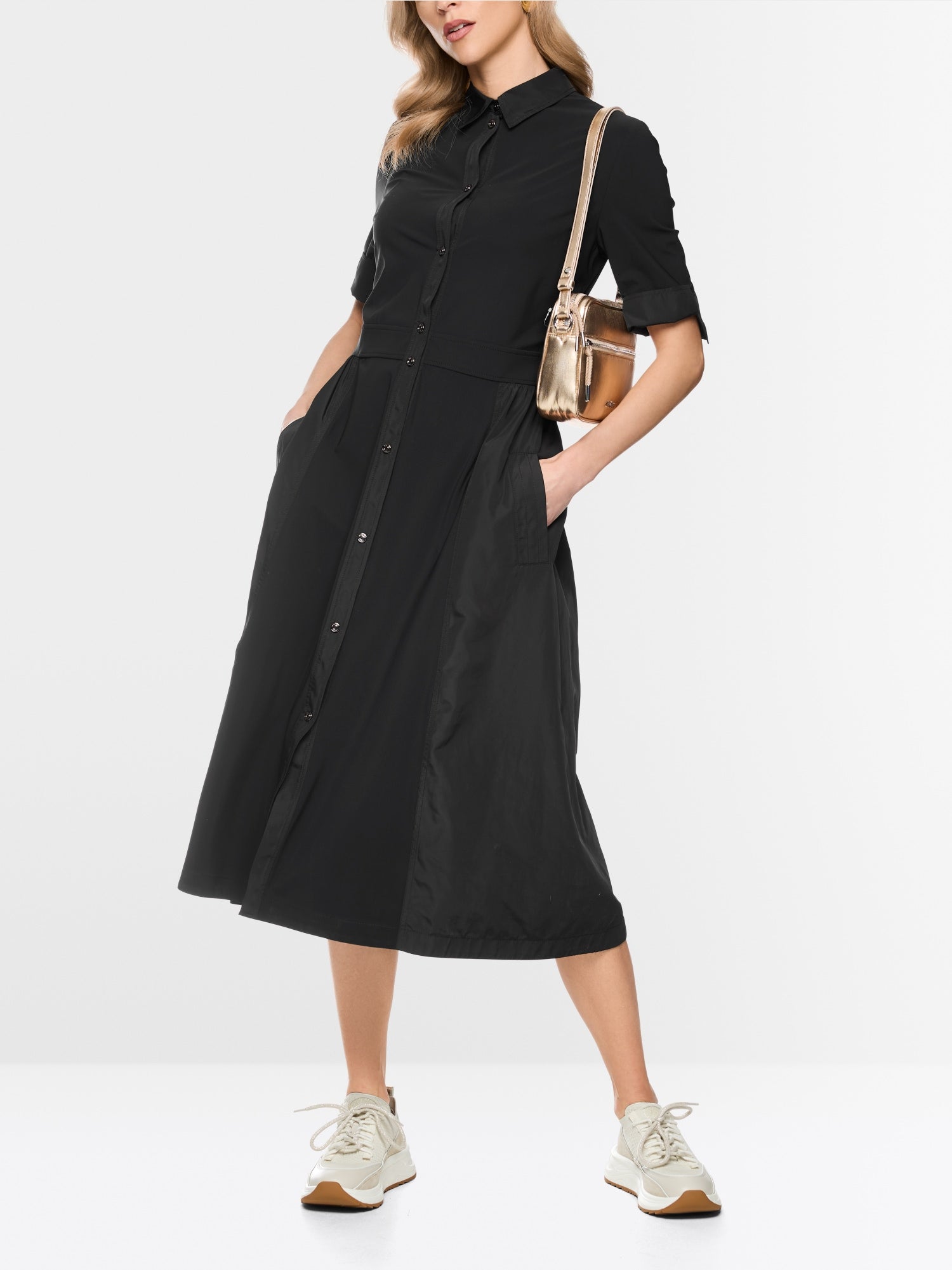Vestido camiseiro elástico