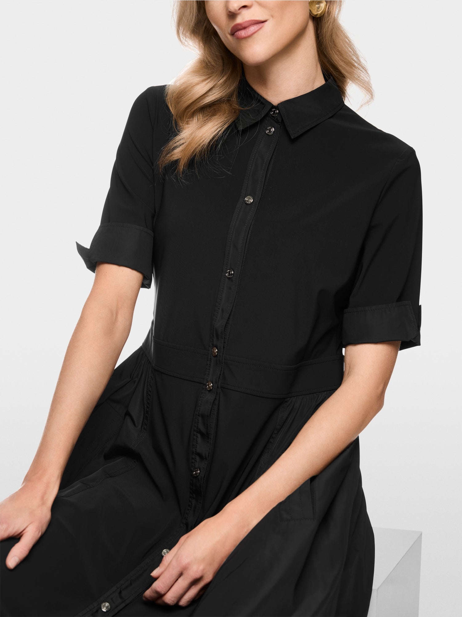 Vestido camiseiro elástico