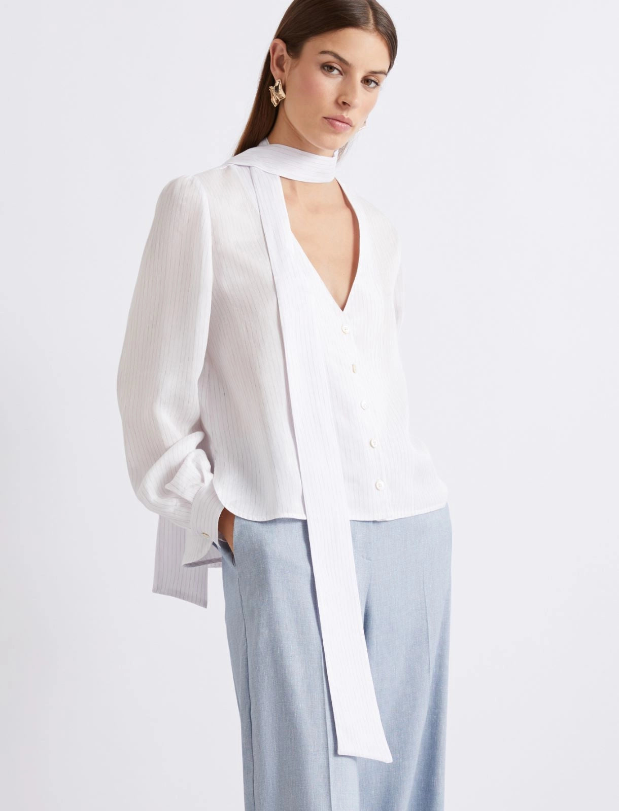 Camisa em seda e viscose