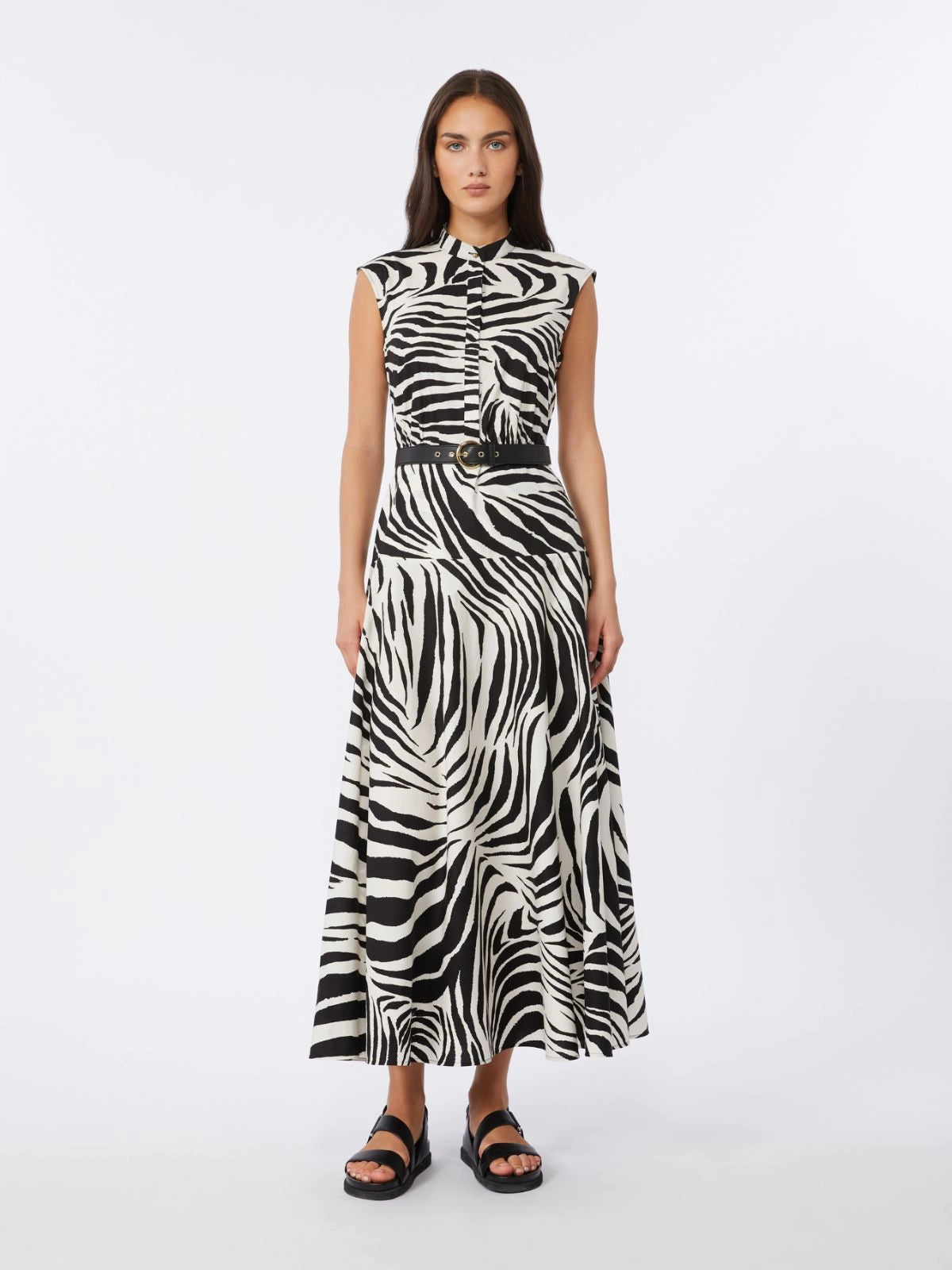 Vestido em algodão puro estampado