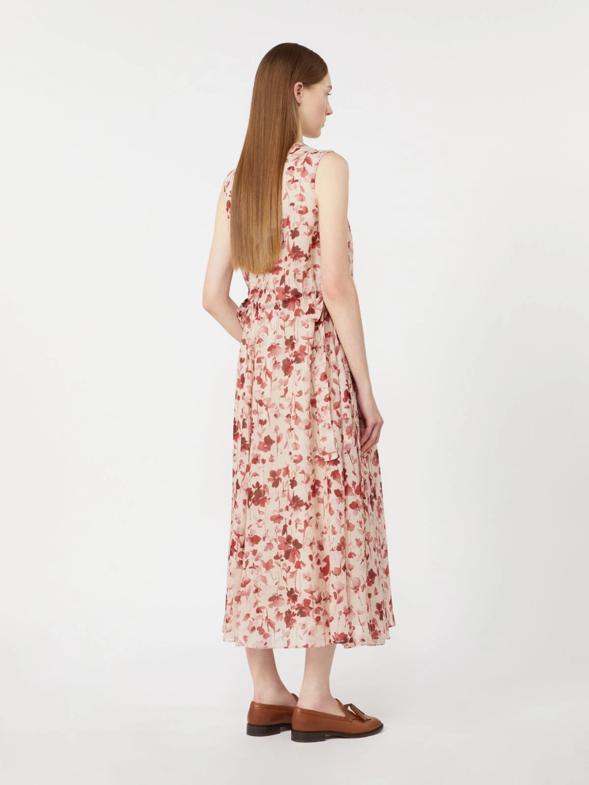 Vestido em rami estampado