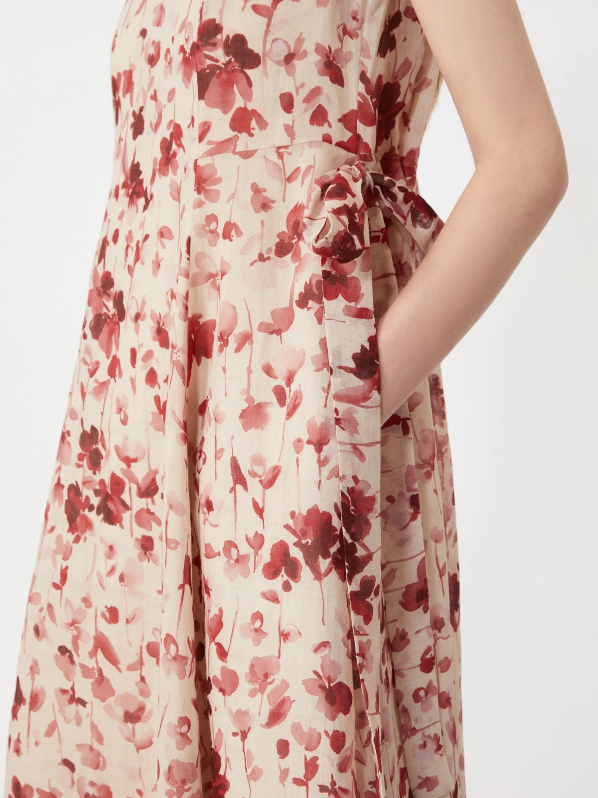 Vestido em rami estampado