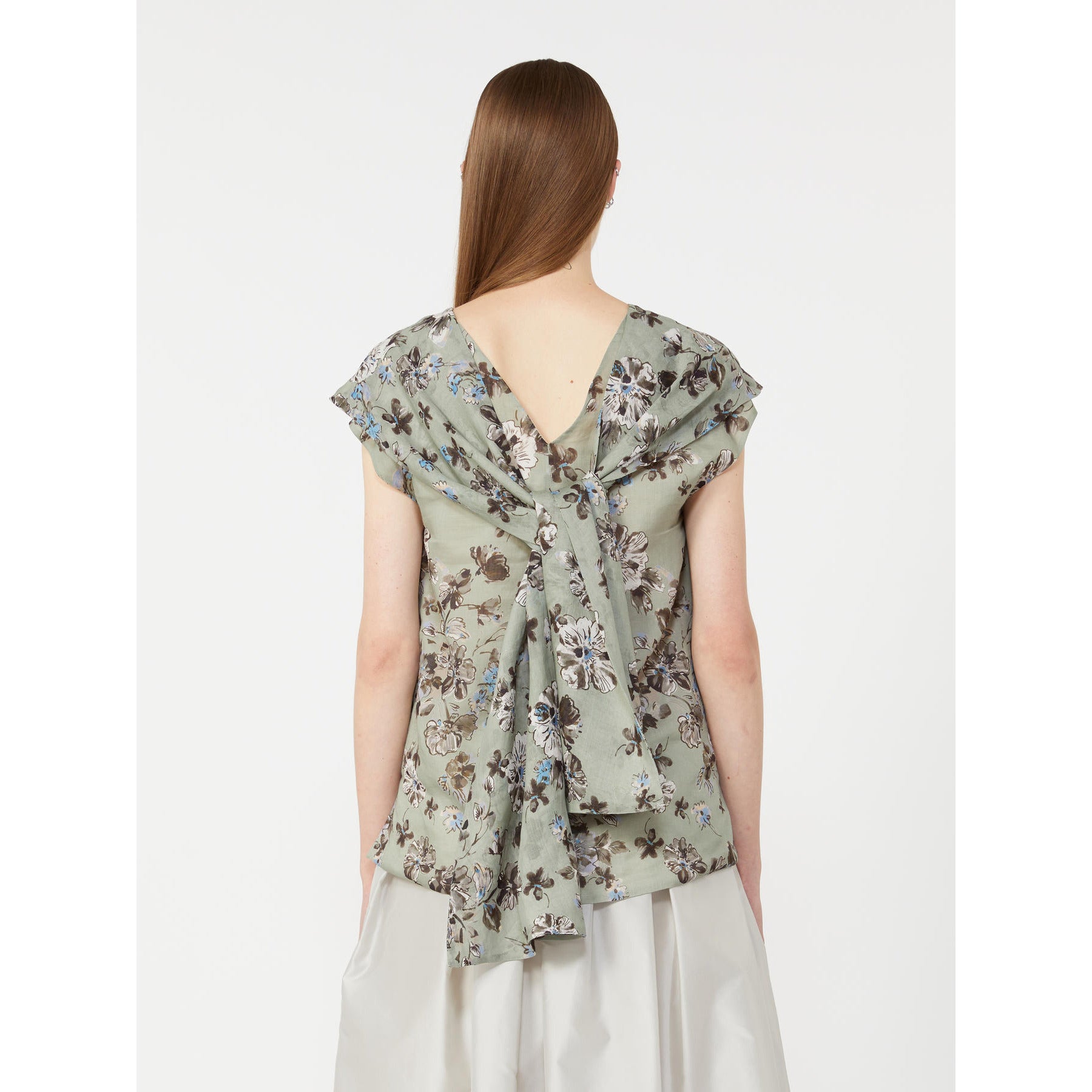 Top/Blusa em rami estampada