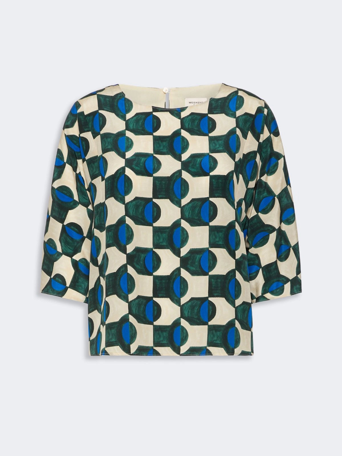 Blusa em crepe de seda estampada