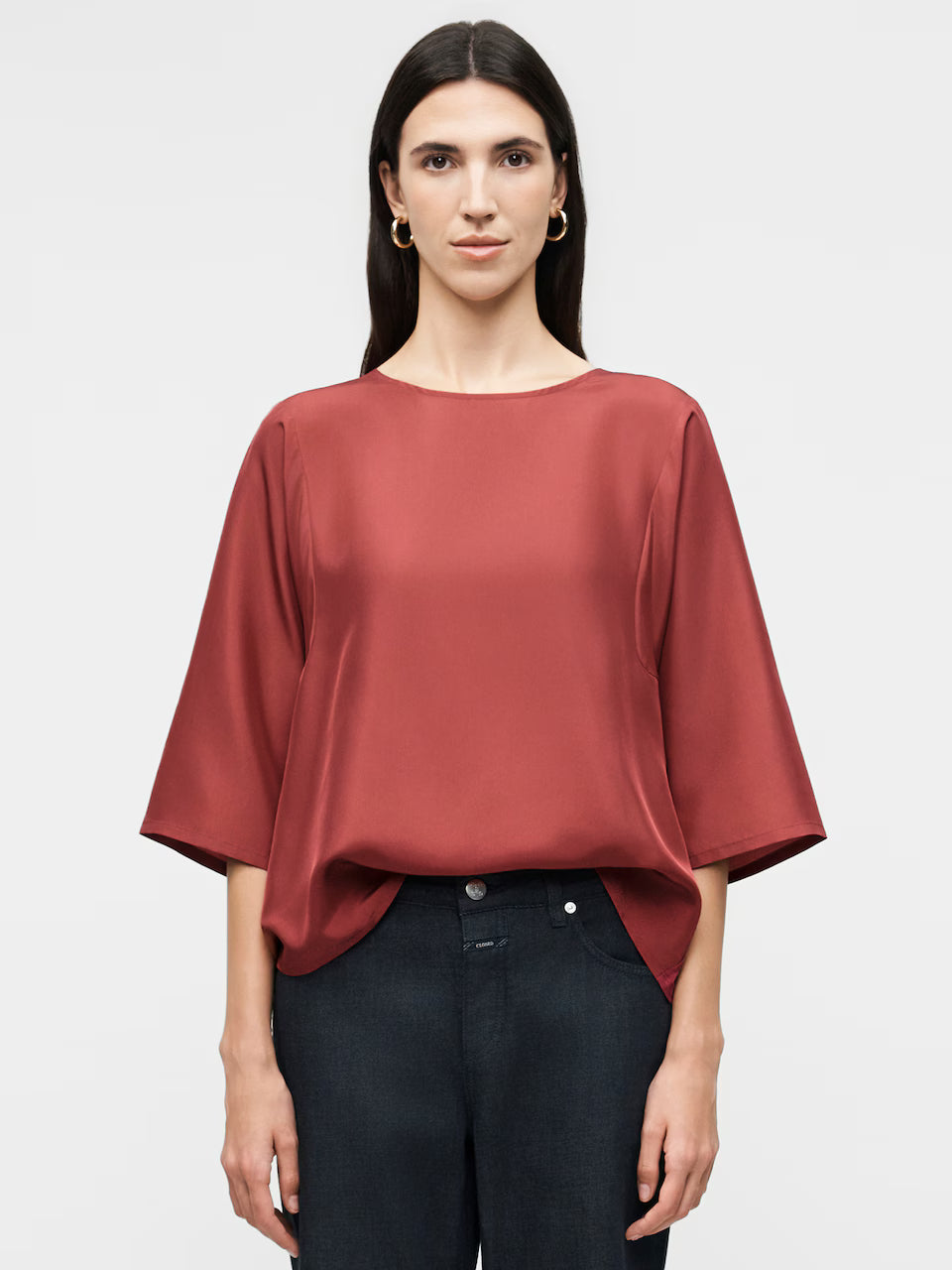 Blusa em seda e malha