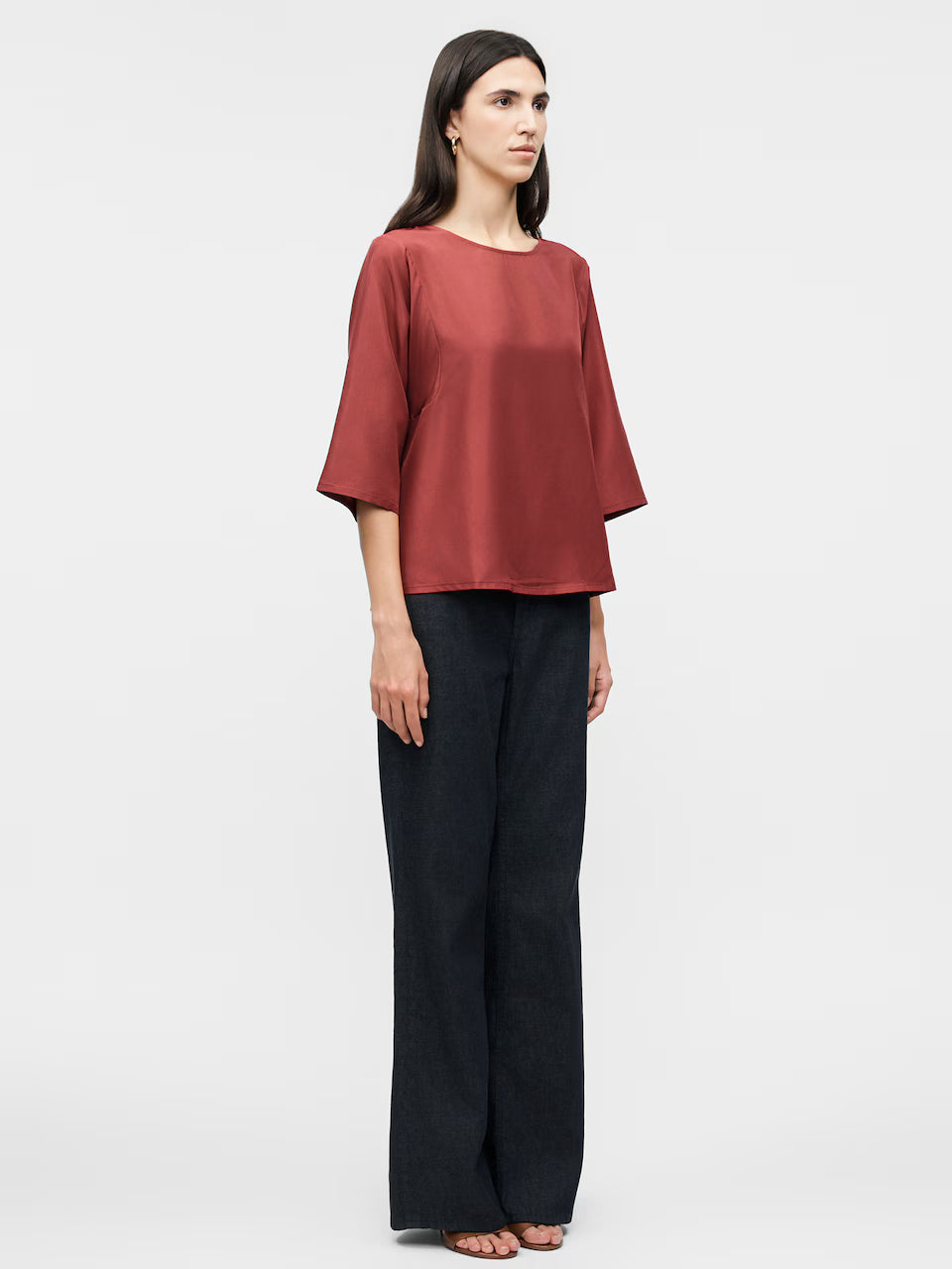 Blusa em seda e malha