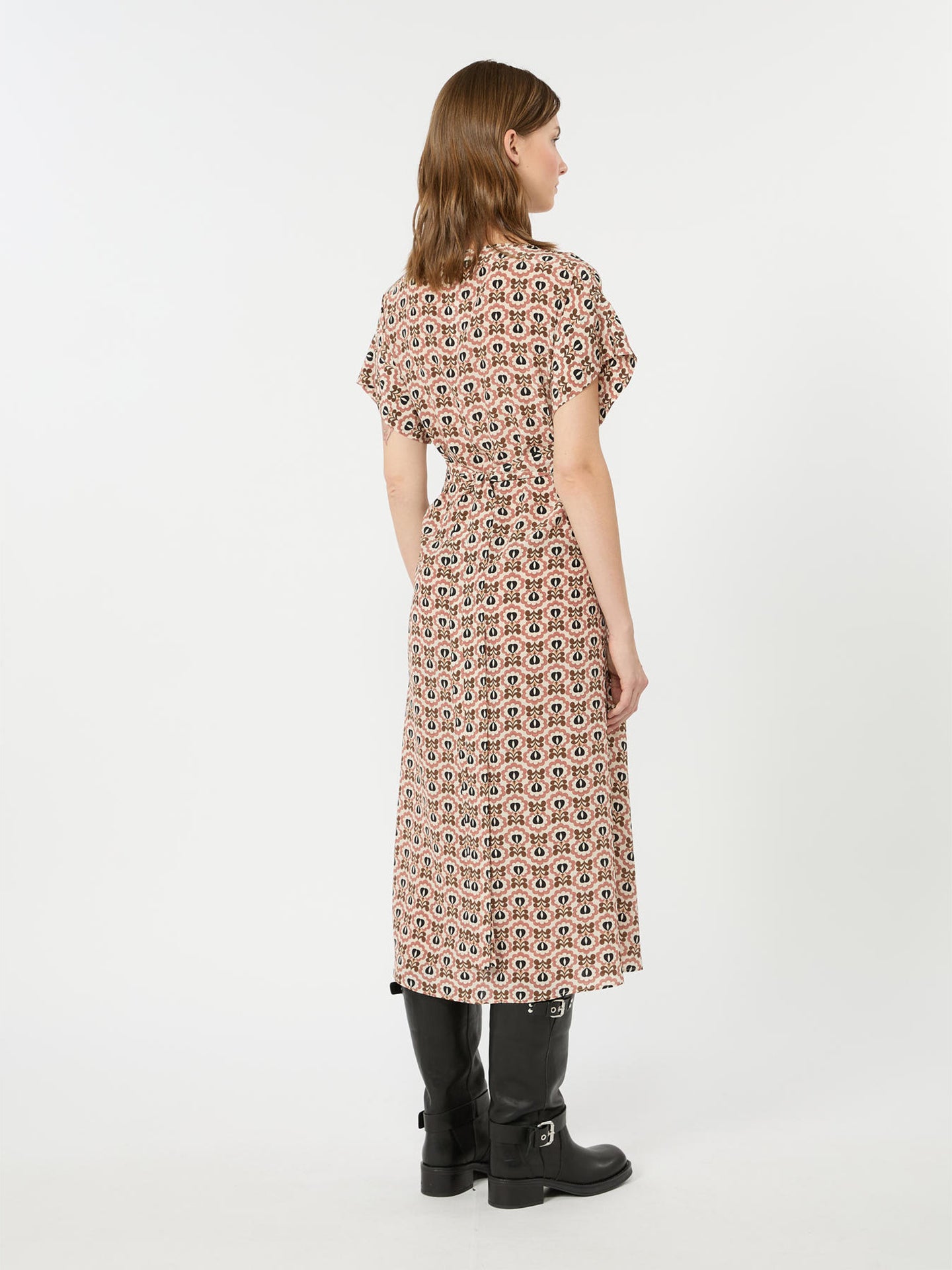 Vestido em pura seda estampado