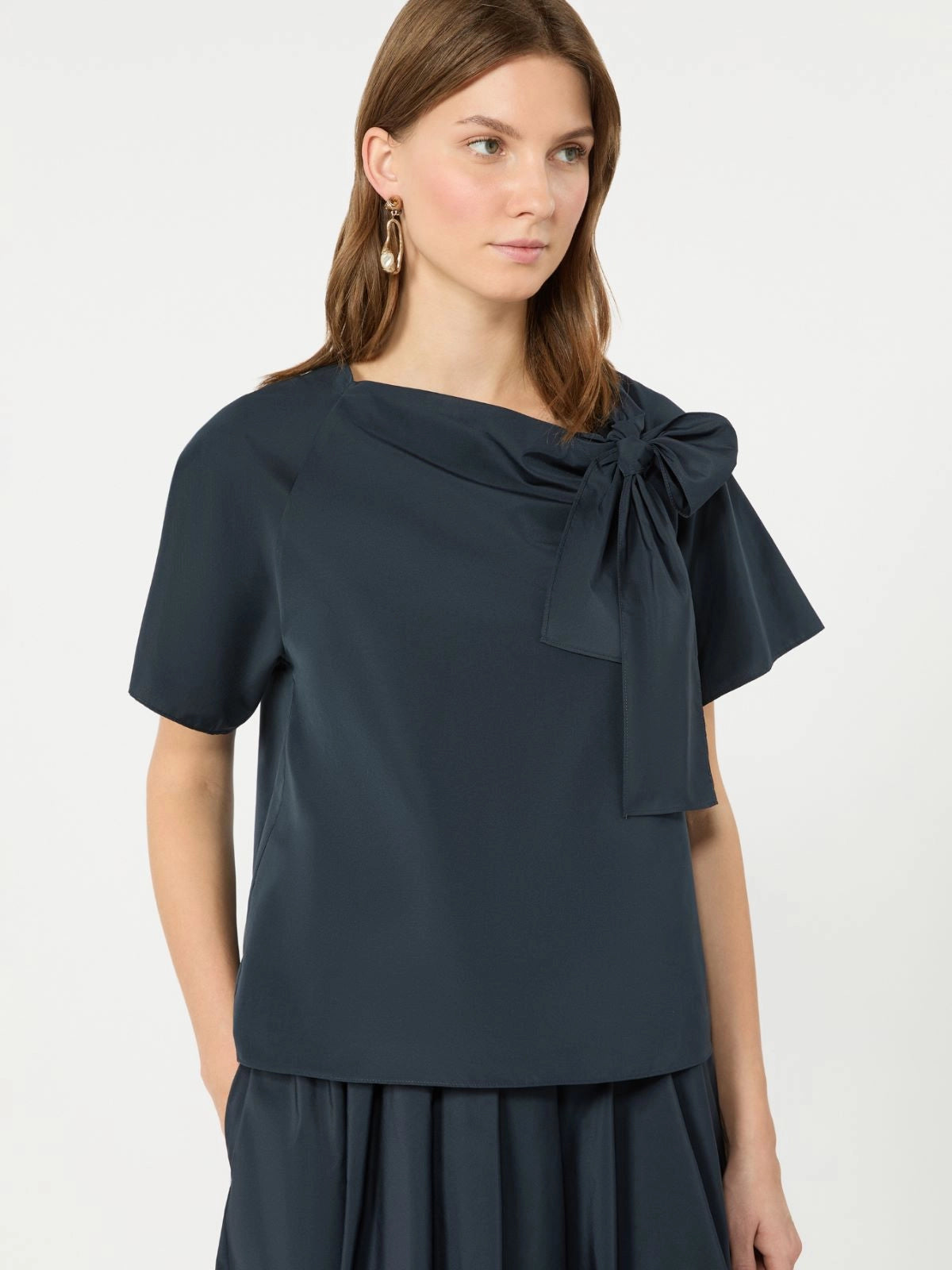 Blusa em tafetá de algodão misto