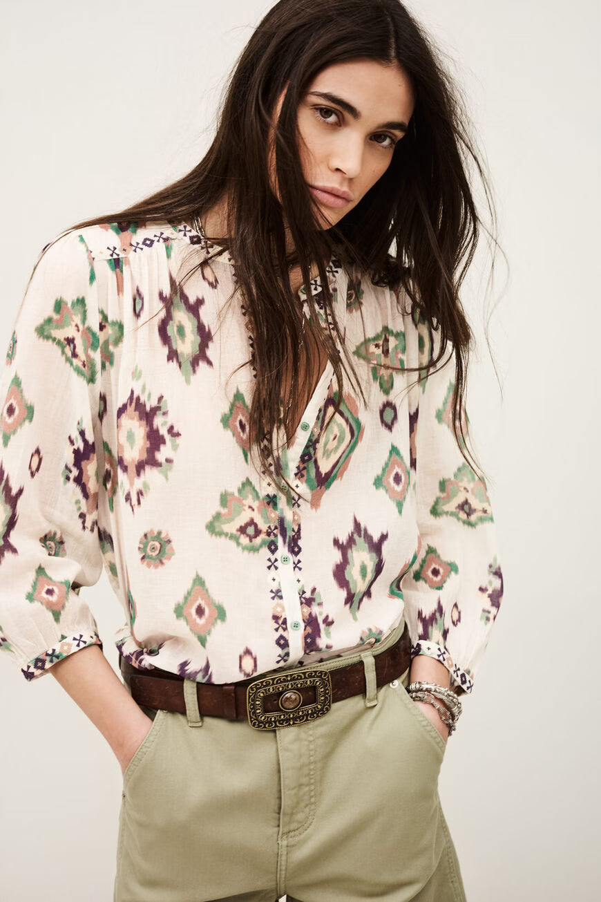 Blusa em algodão estampada