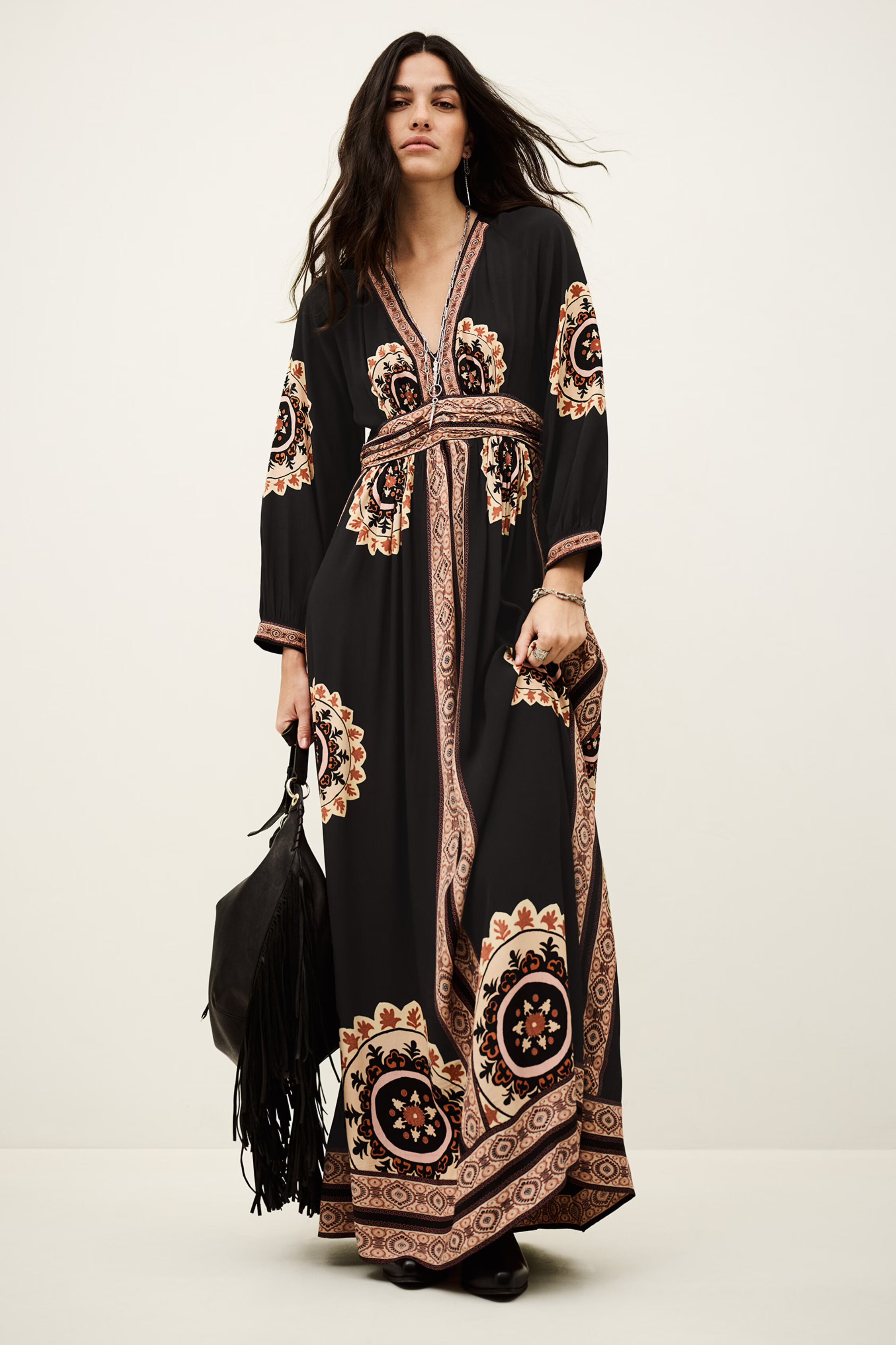 Vestido comprido estampado