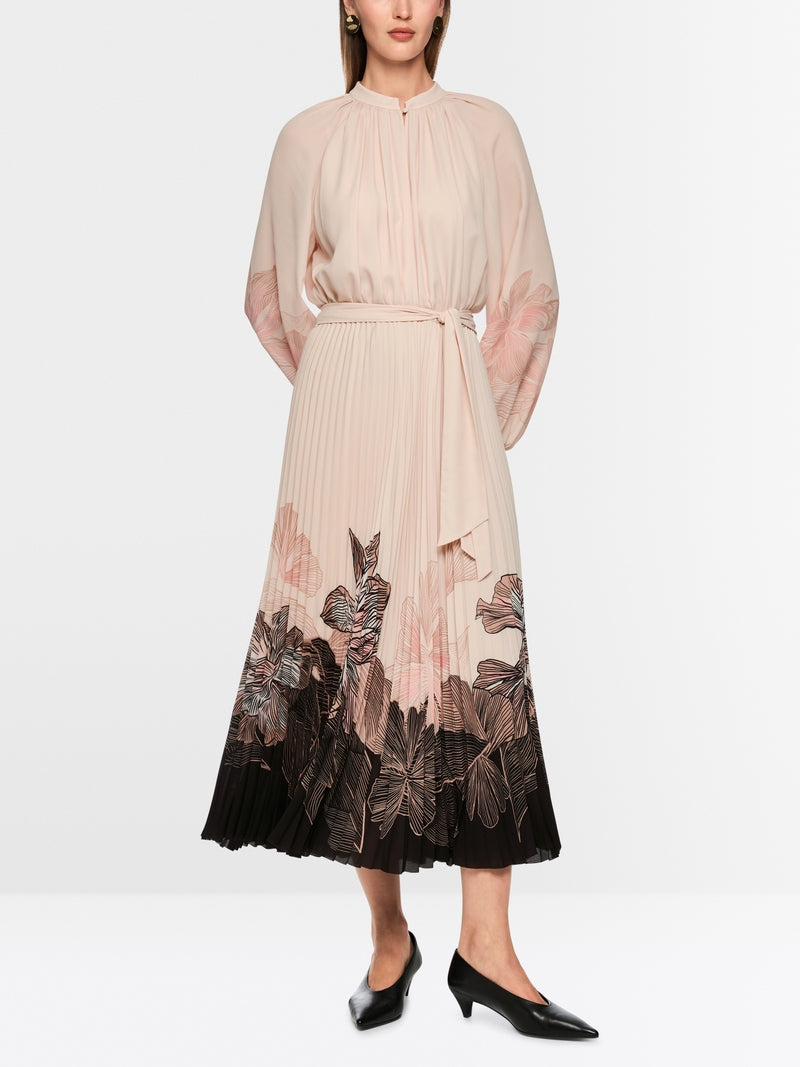 Vestido plissado com estampado floral