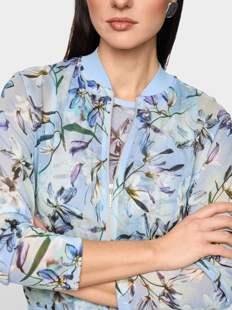Casaco de malha estampado floral