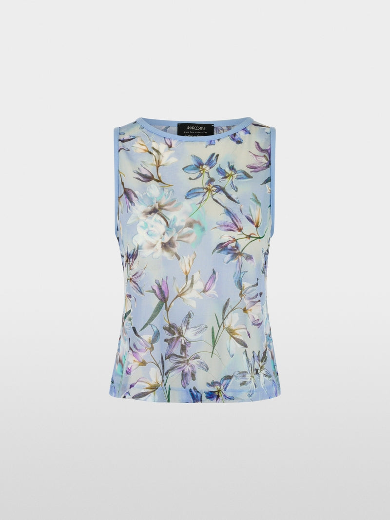 Top de malha estampado floral