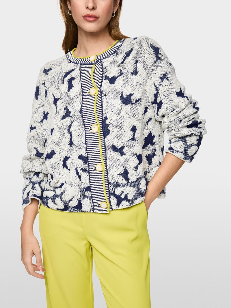 Casaco de malha curto estampado