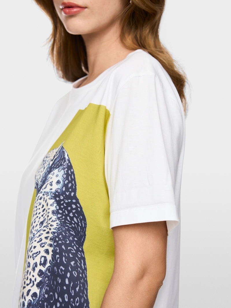 T-shirt em algodão com leopardo