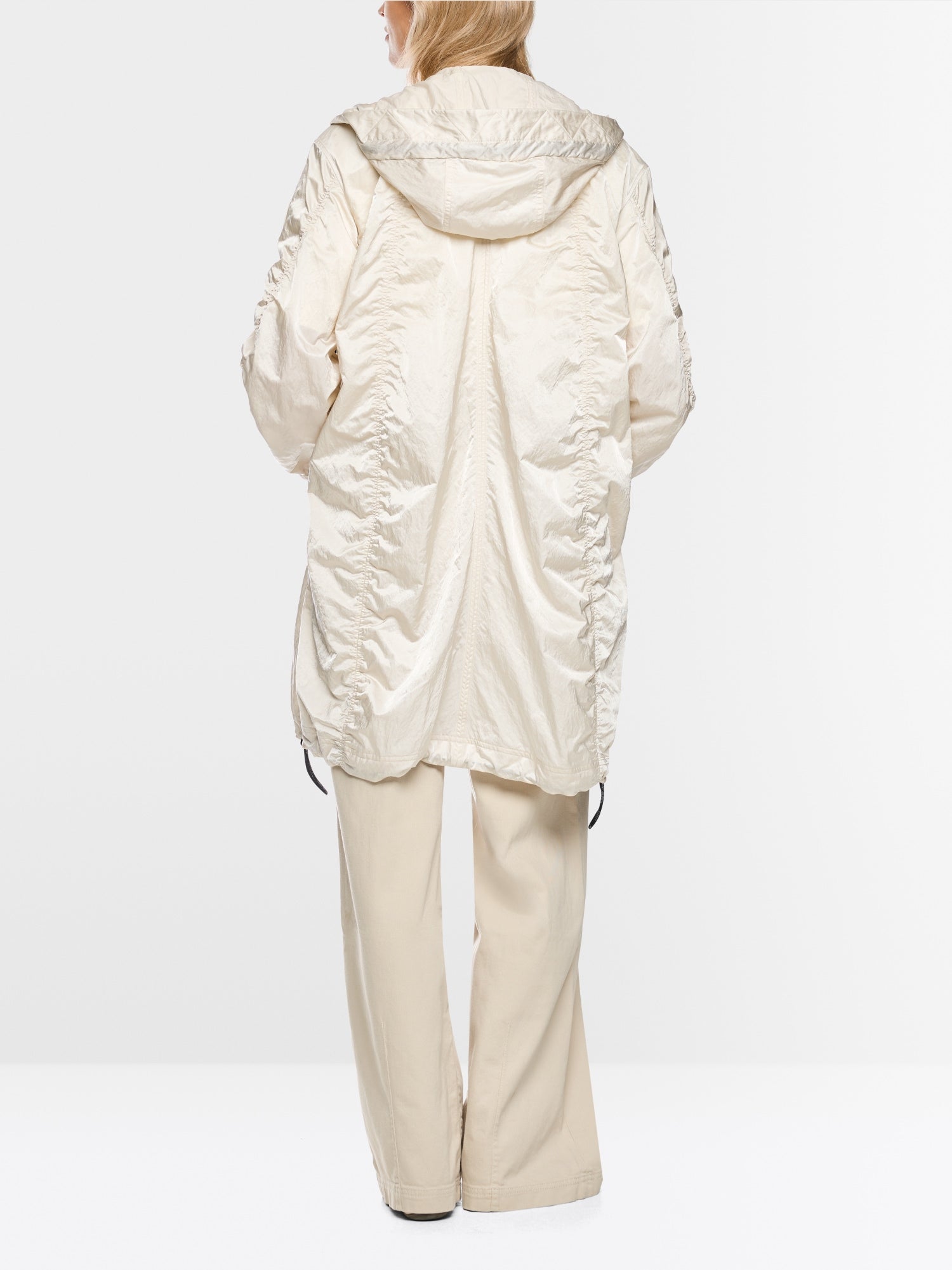 Parka em tecido brilhante