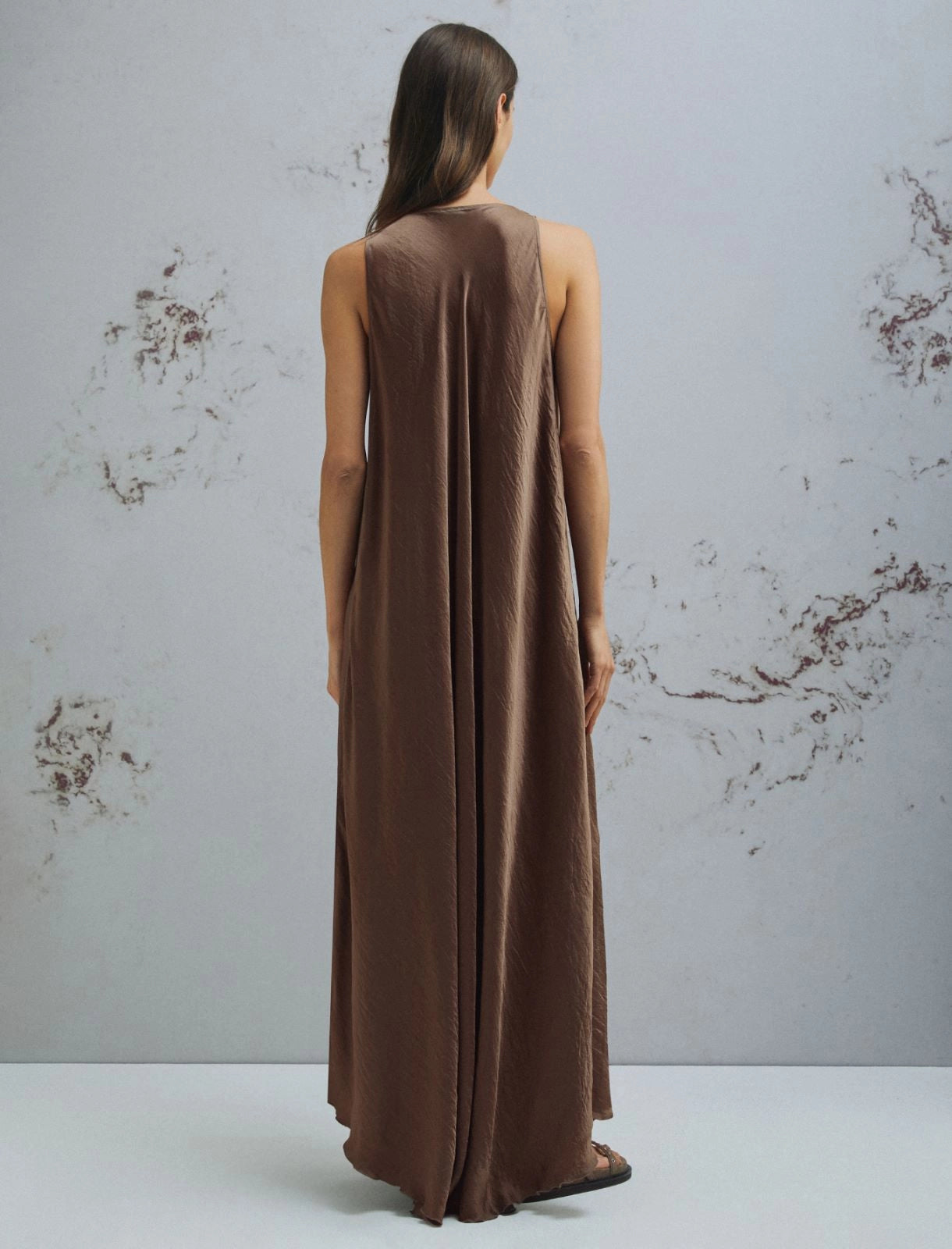 Vestido em acetato amarrotado