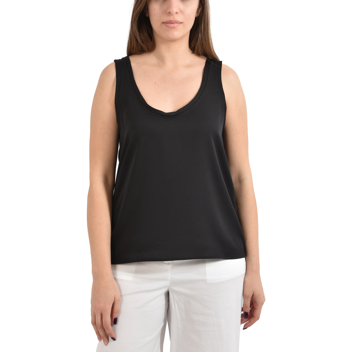 Top em crepe acetinado