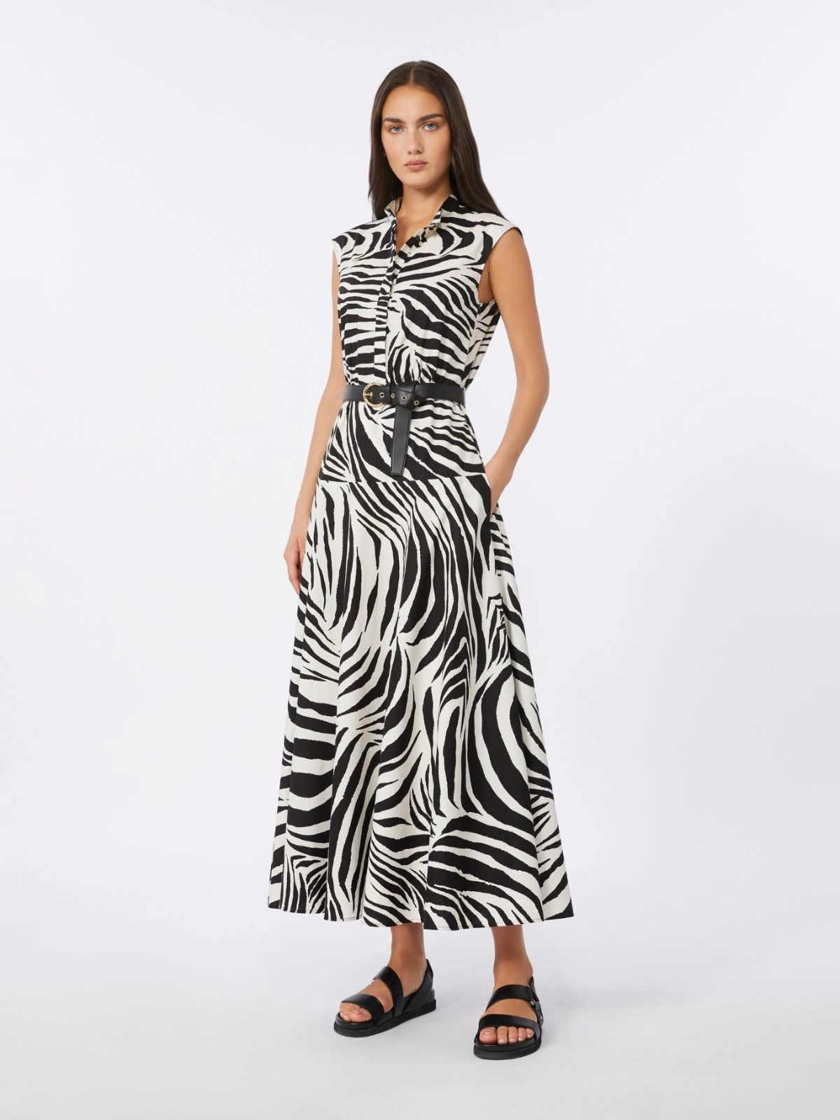 Vestido em algodão puro estampado