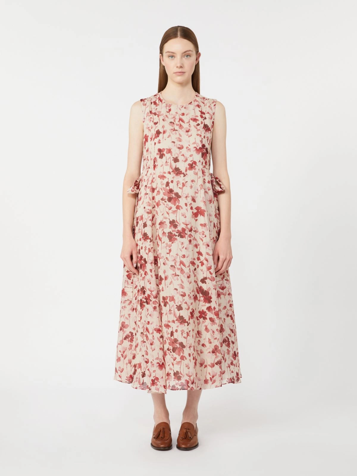 Vestido em rami estampado