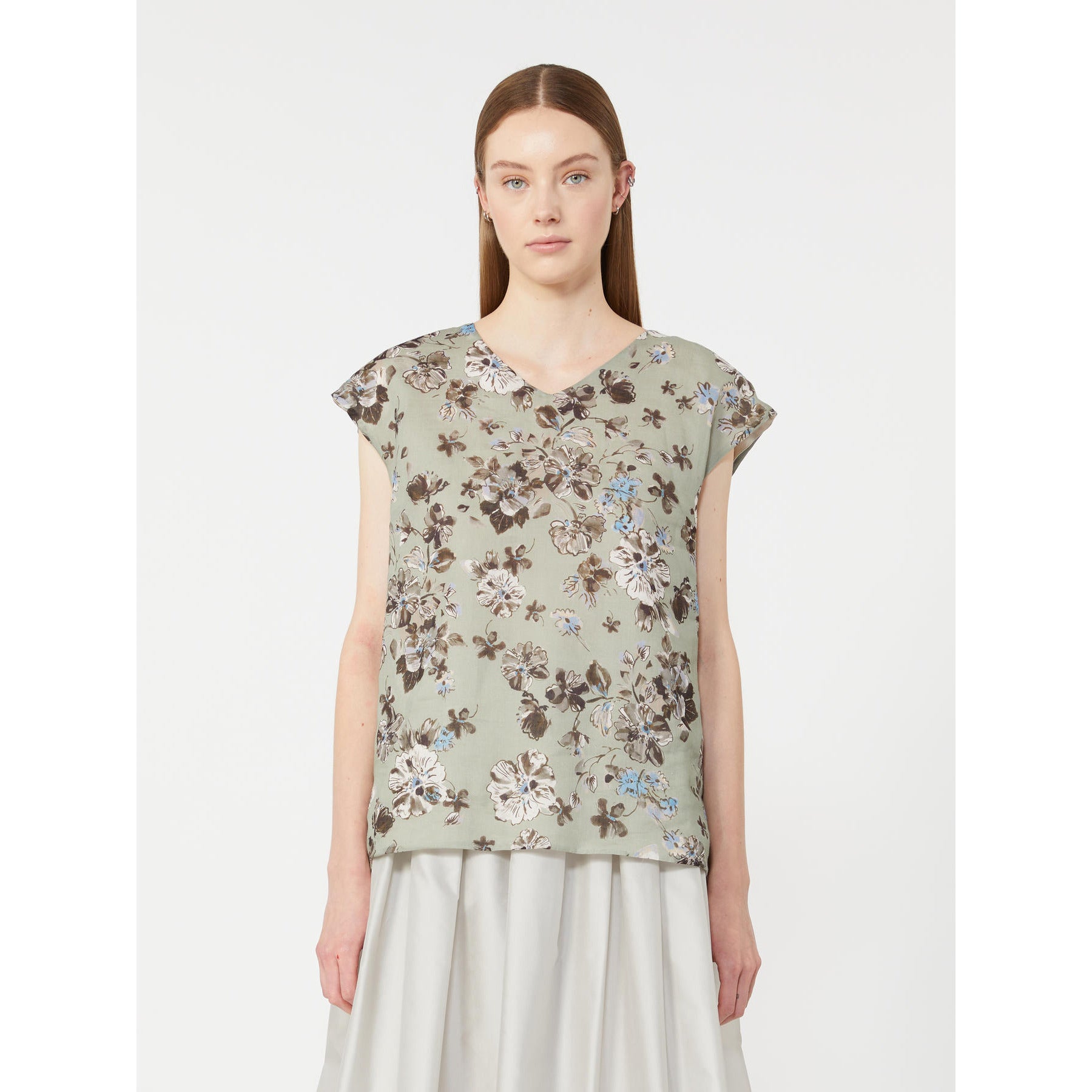Top/Blusa em rami estampada
