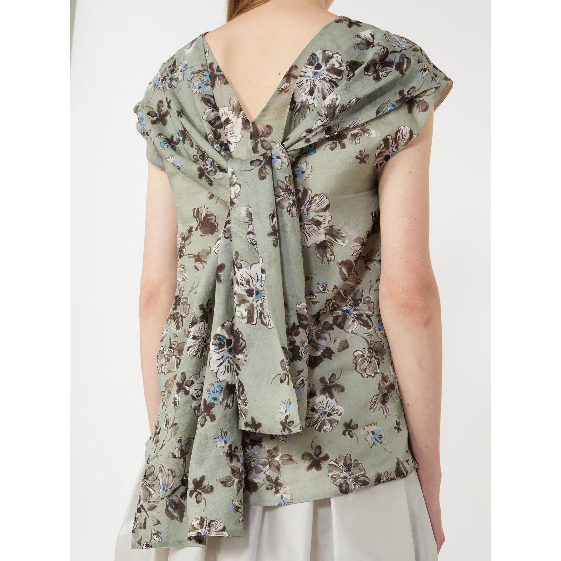 Top/Blusa em rami estampada
