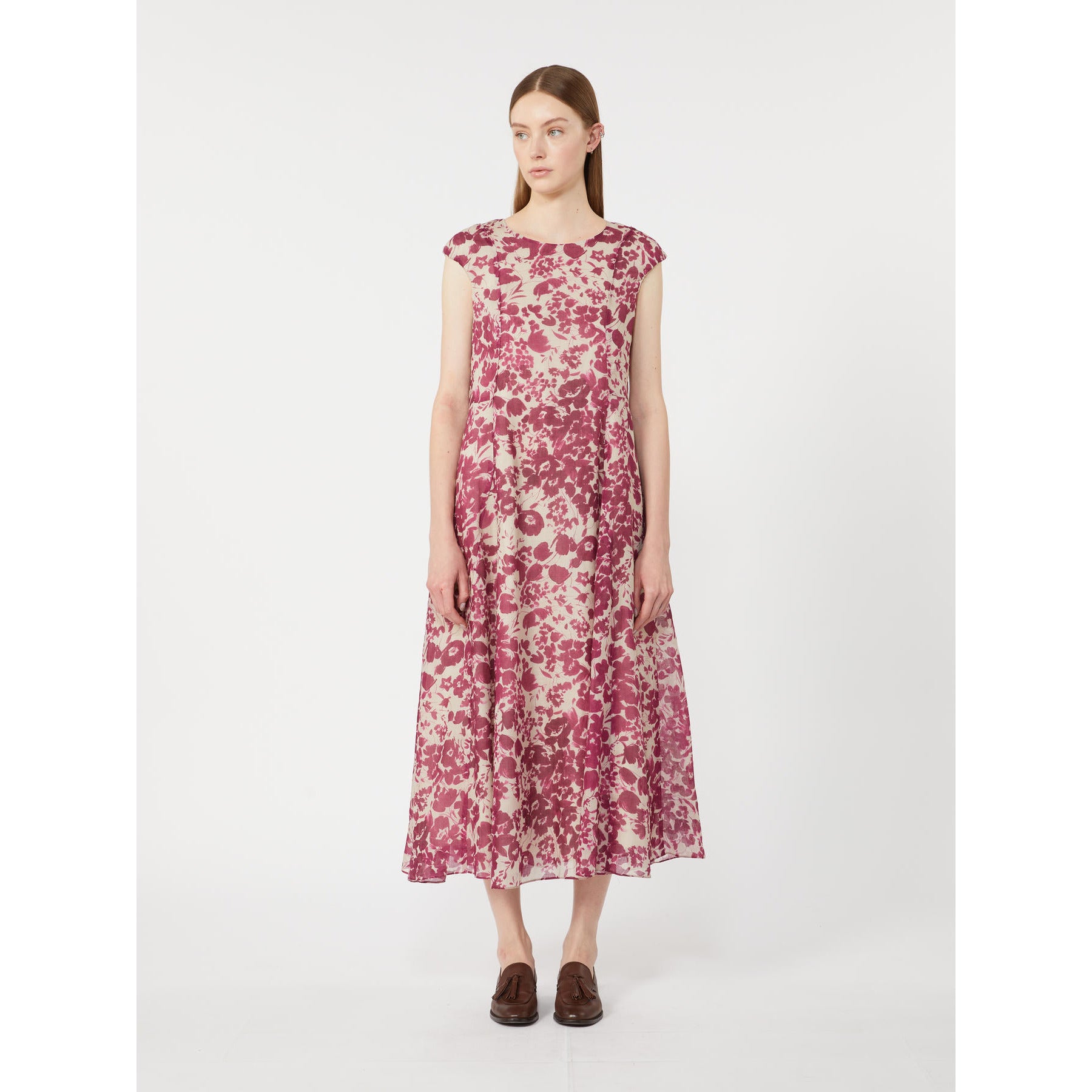 Vestido em rami estampado