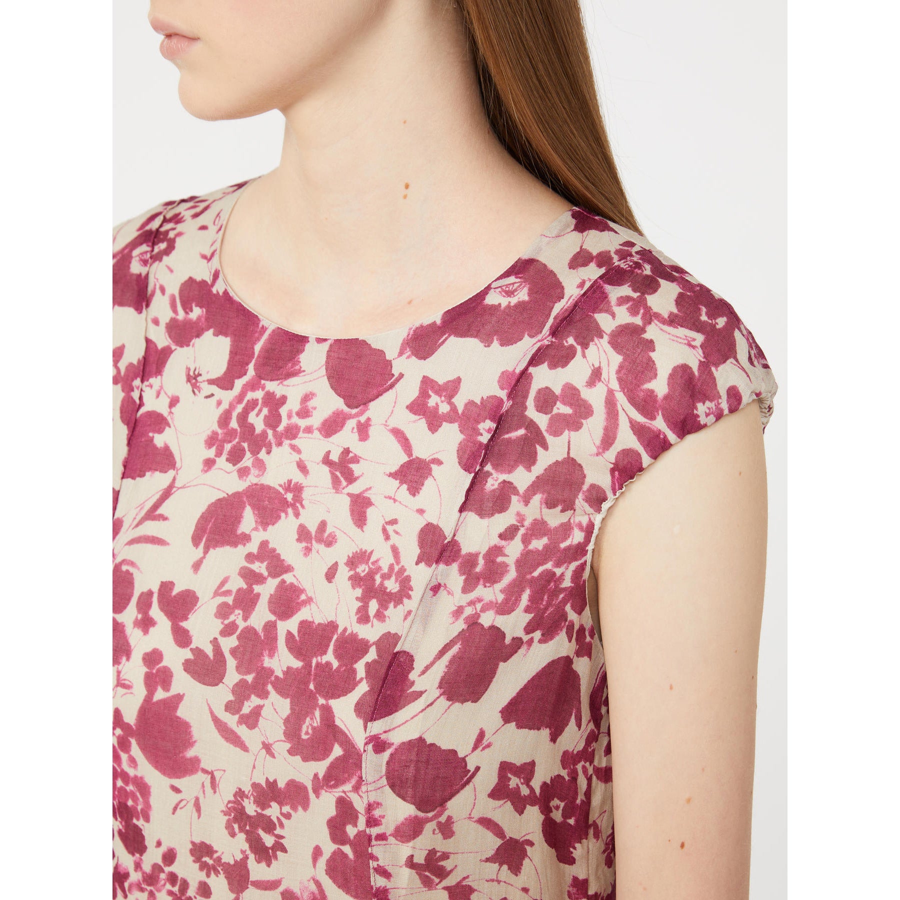 Vestido em rami estampado