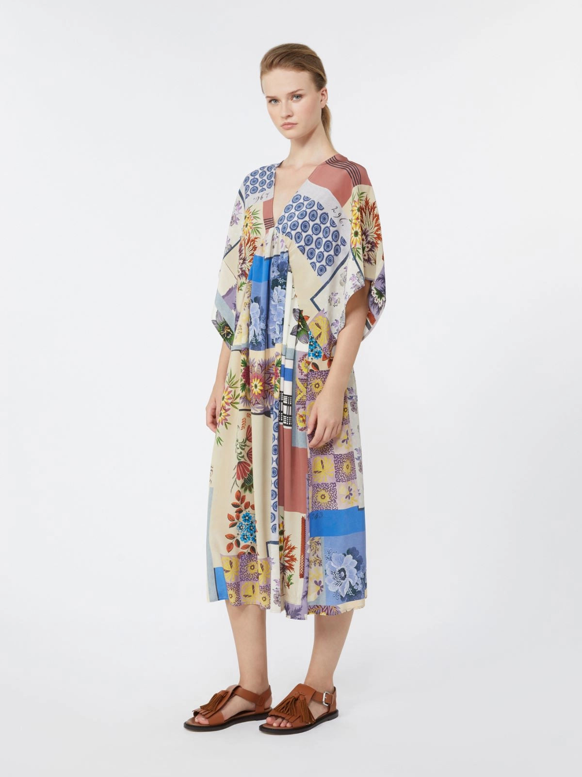 Vestido em seda estampado