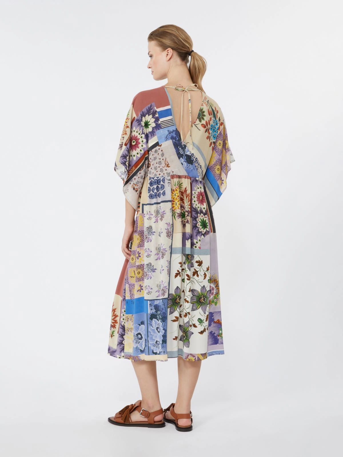 Vestido em seda estampado