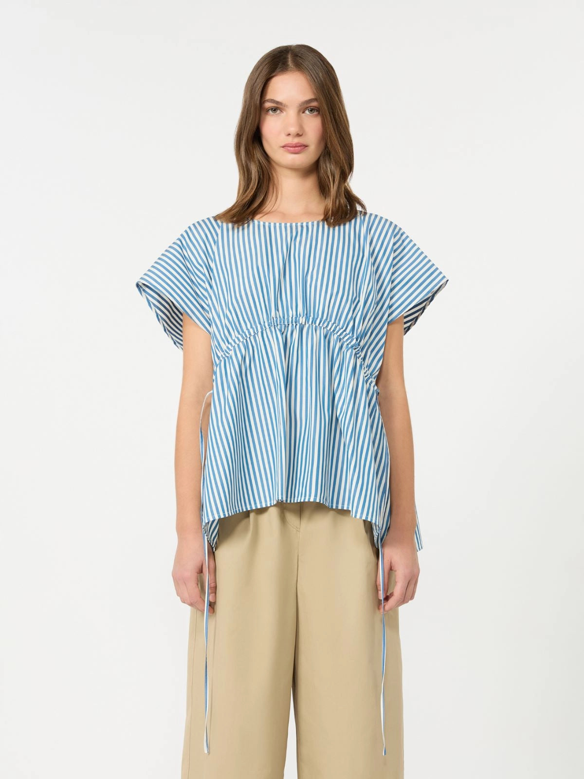 Blusa às riscas em algodão puro
