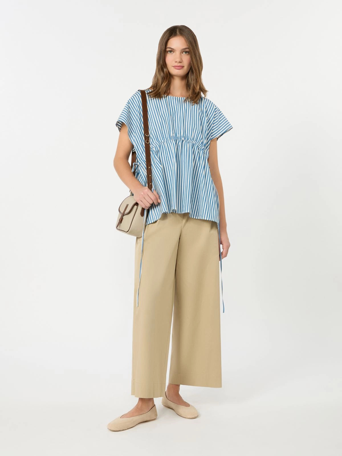 Blusa às riscas em algodão puro