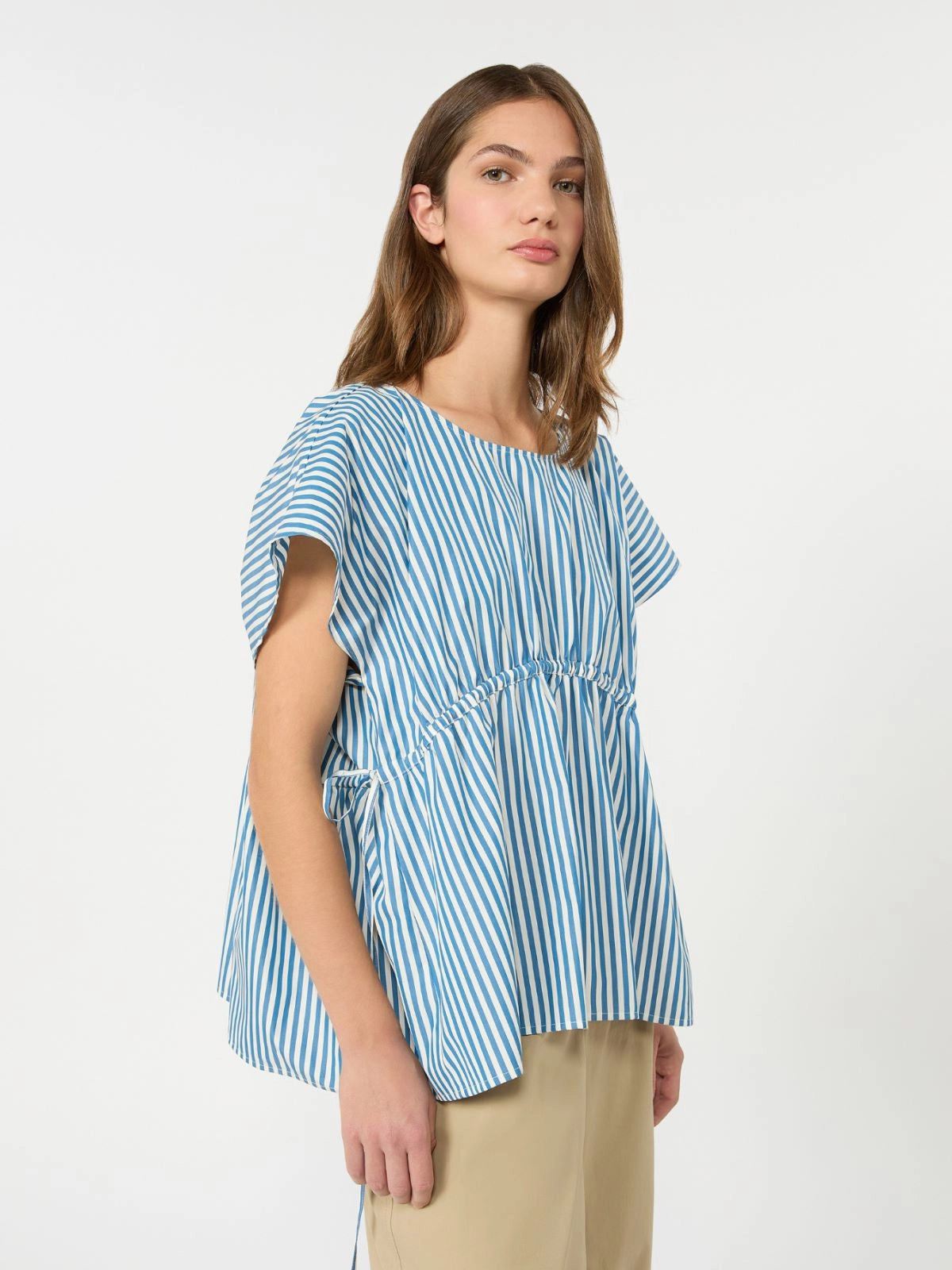 Blusa às riscas em algodão puro