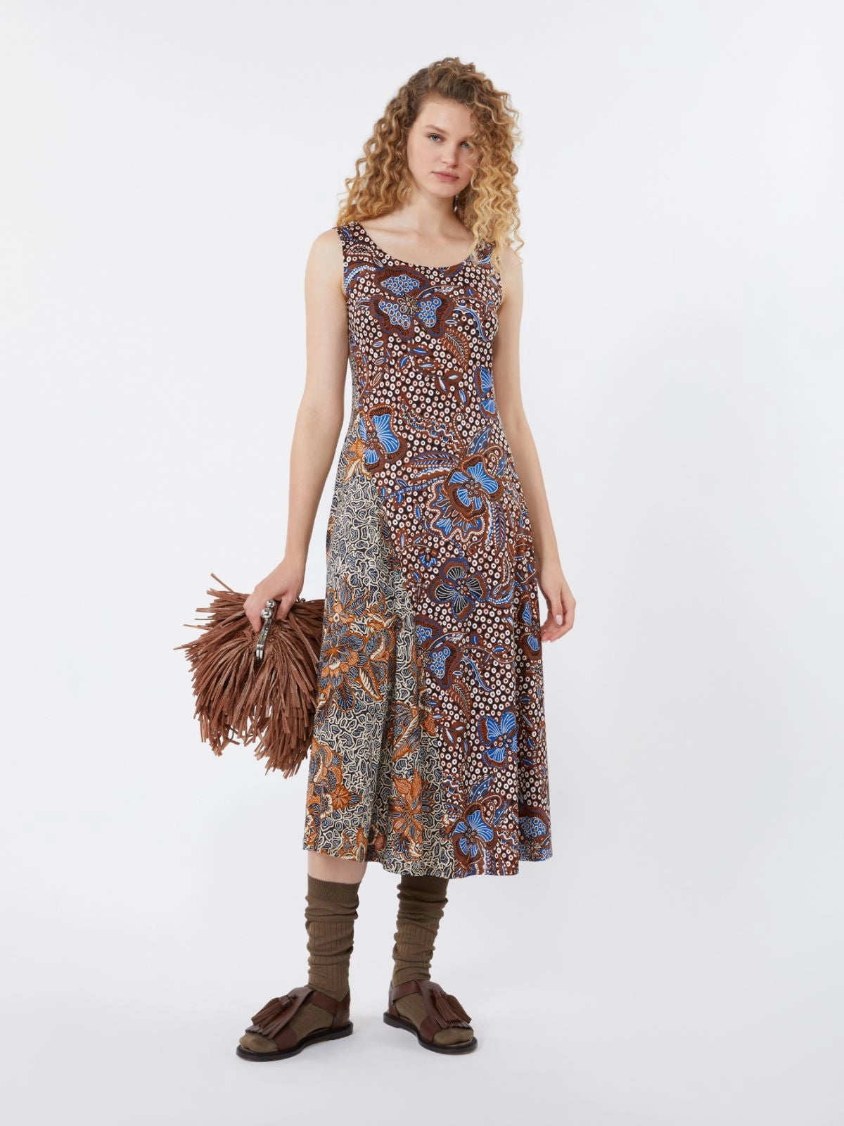 Vestido em malha estampada