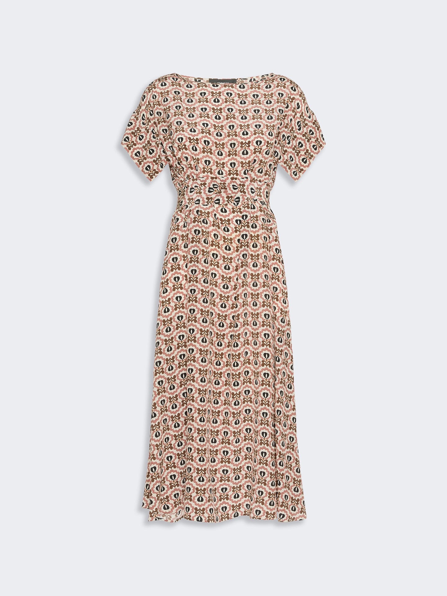 Vestido em pura seda estampado