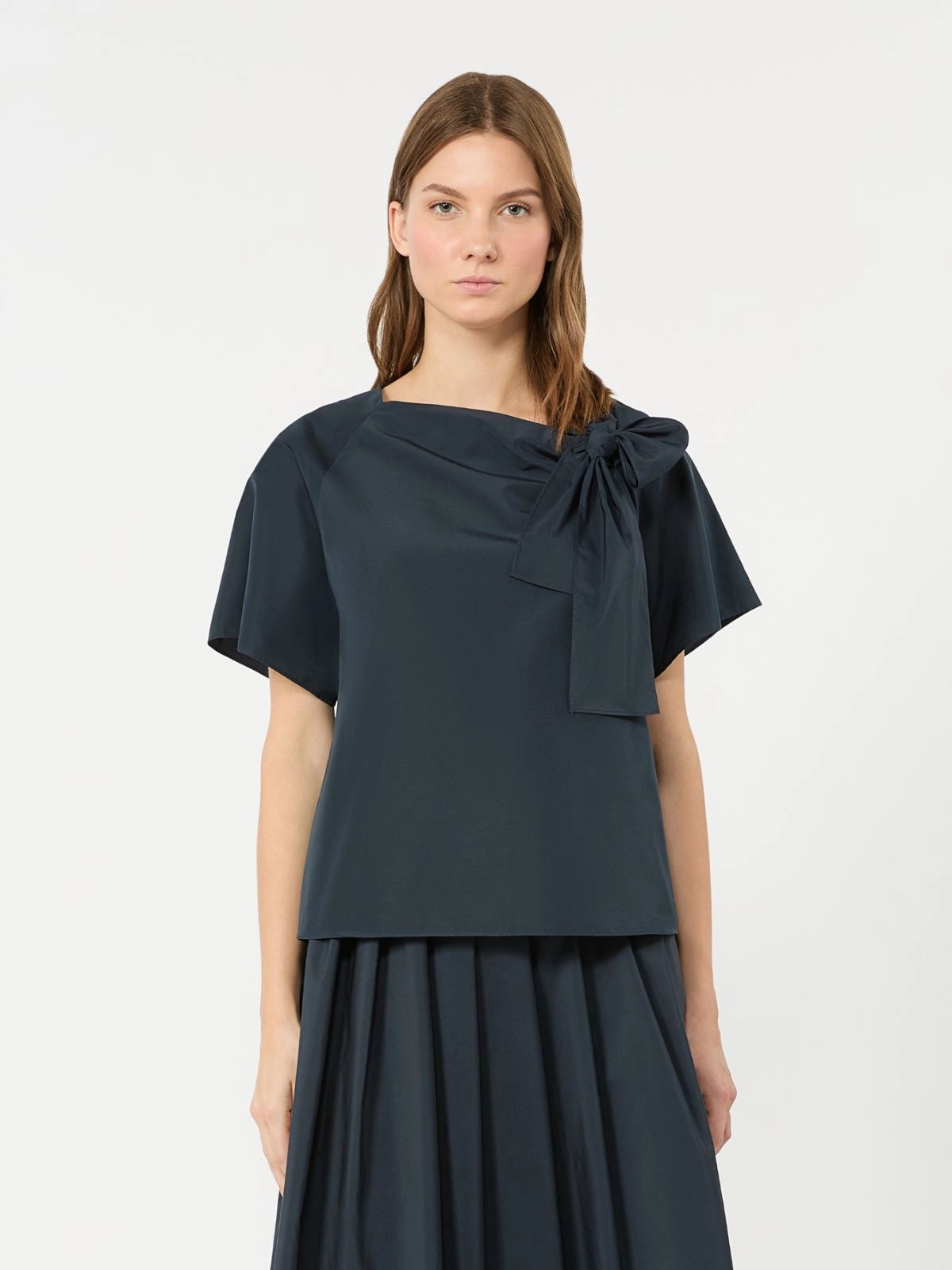 Blusa em tafetá de algodão misto