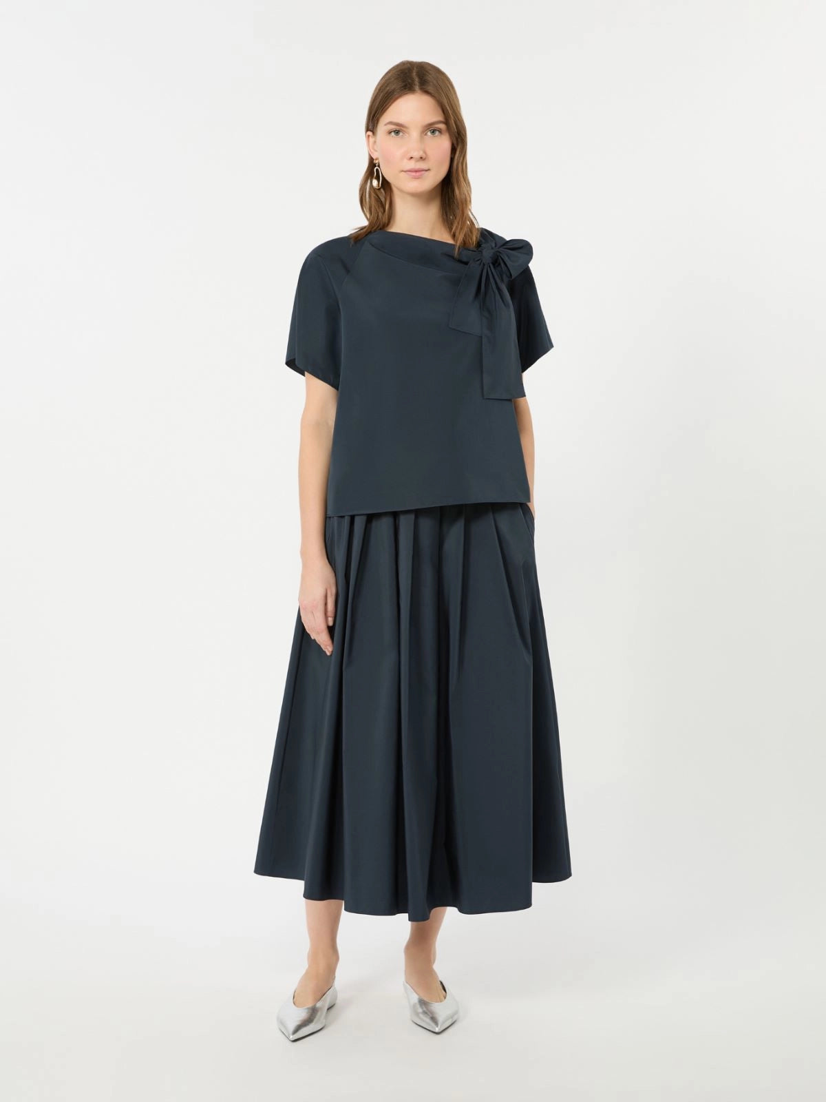 Blusa em tafetá de algodão misto