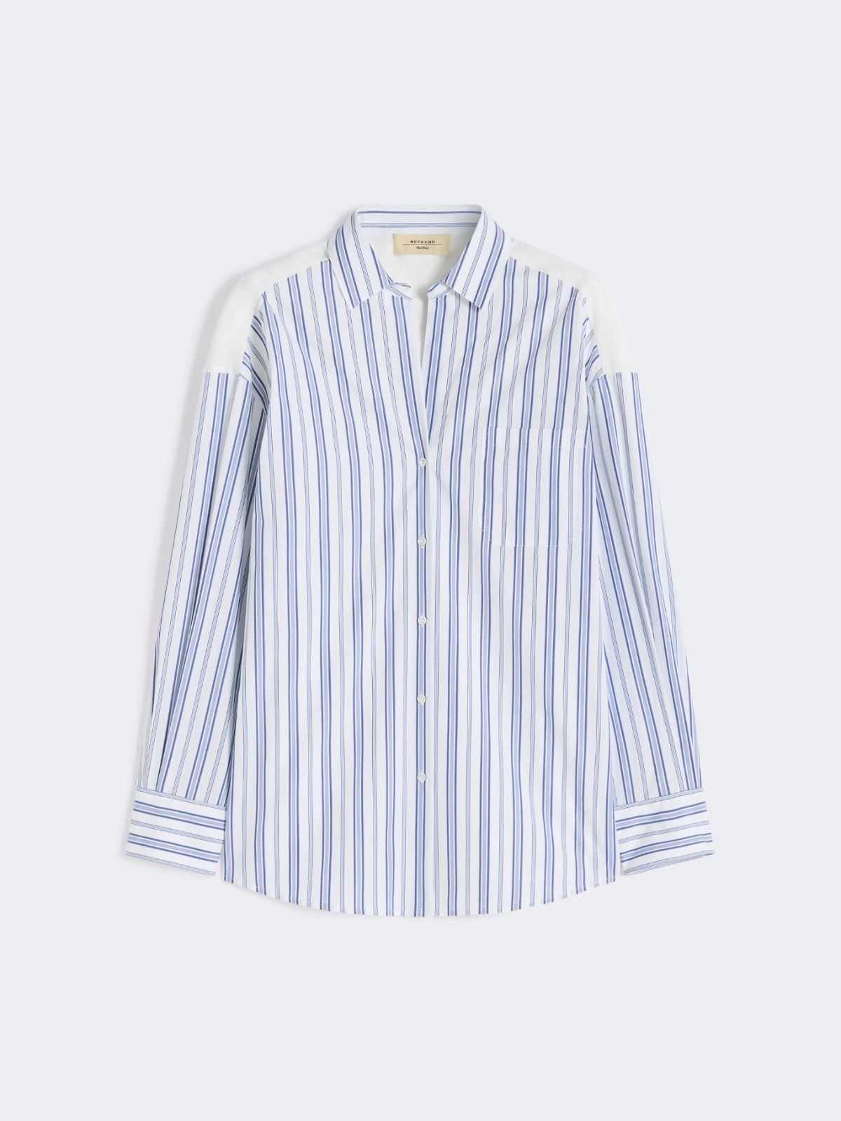 Camisa às riscas com renda vazada